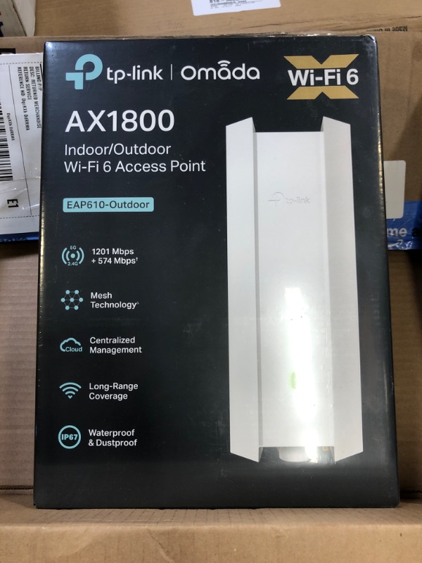 Photo 1 of TP-Link EAP610-Outdoor Access Point Mesh, Omada True WiFi6 AX1800 Gigabit, Seamless Roaming, MU-MIMO PoE+ Powered IP67 Multiple SDN Controller Remote & App Control Support RE Mode