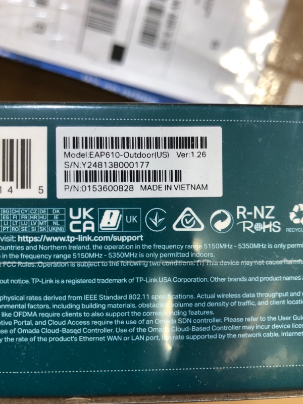 Photo 1 of TP-Link EAP610-Outdoor Access Point Mesh, Omada True WiFi6 AX1800 Gigabit, Seamless Roaming, MU-MIMO PoE+ Powered IP67 Multiple SDN Controller Remote & App Control Support RE Mode