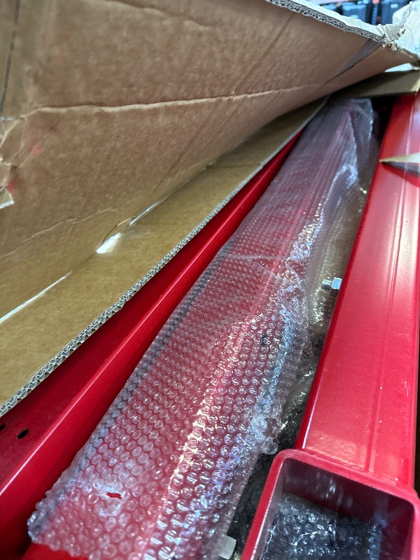 Photo 1 of Folding Hydraulic Engine Hoist 2 Ton, Cherry Picker Shop Crane with 6 Casters and Telescopic Boom, 4400 Lbs Capacity Heavy Duty Engine Hoist Crane Lift for Garage, Workshop, Automotive Repair, Red