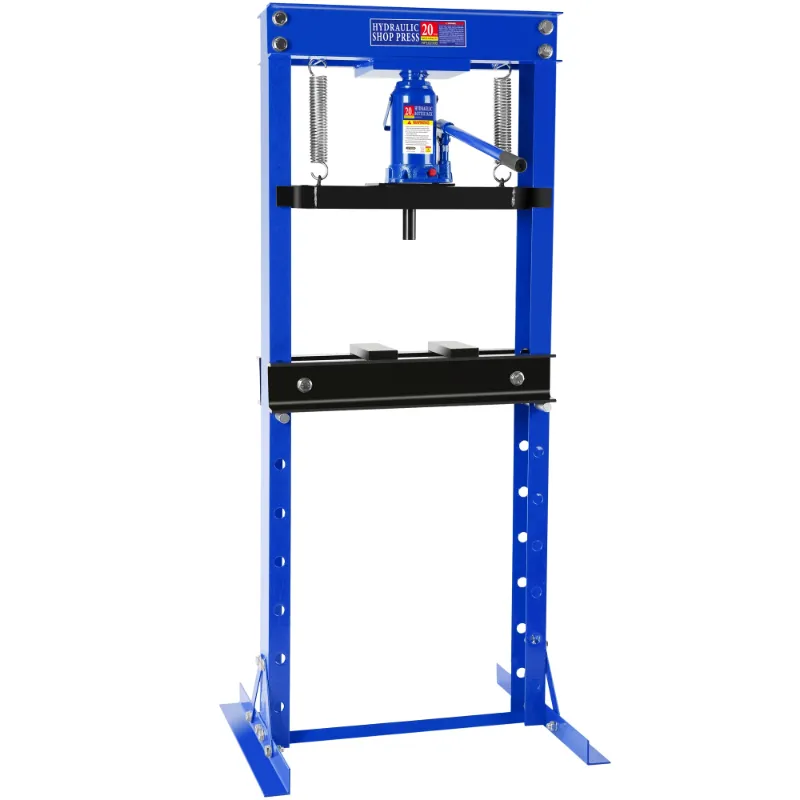 Photo 1 of BLUE  20 Ton Hydraulic Shop Press for Car Repair and Garage, 40,000 Pound H-Frame Floor Mount Hydraulic Press with Press Plates & Adjustable Working Table Height, Blue