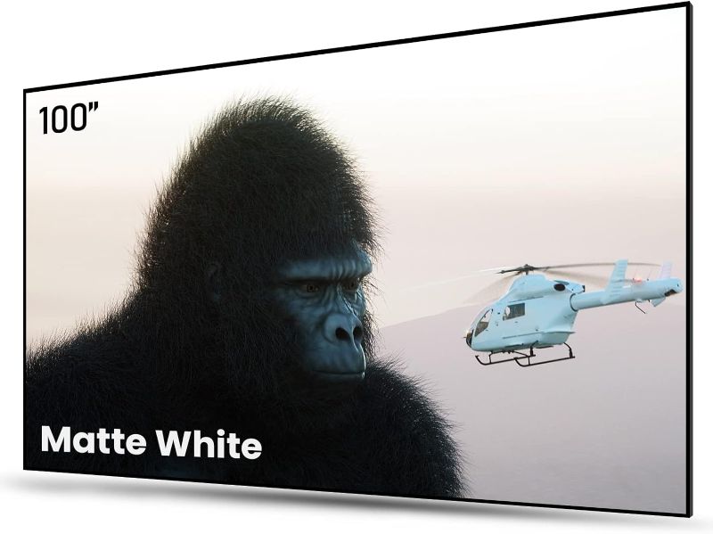 Photo 1 of AWOL VISION 100-inch Projector Screen Fixed Frame, 1.3 dB Peak Gain, The Perfect Combo with LTV-2500, 80% Picture Quality Improved, 4K / 8K Ultra HD, Active 3D Wall Mount Projector Screen, MW-100
