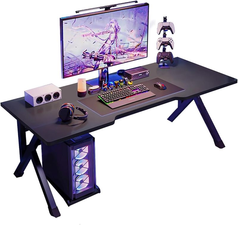Photo 1 of Syekcl Ergonomic Large Gaming Desk, 55 Inch Computer ...