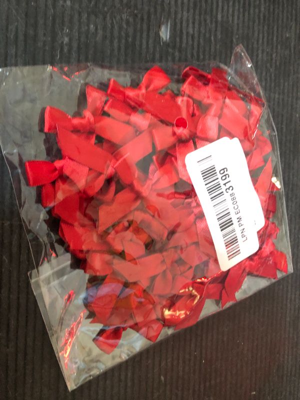 Photo 1 of 7Rainbows 50pcs Boutique Mini Red Satin Ribbon Bows Appliques DIY Craft for Sewing Scrapbooking Wedding and Gift