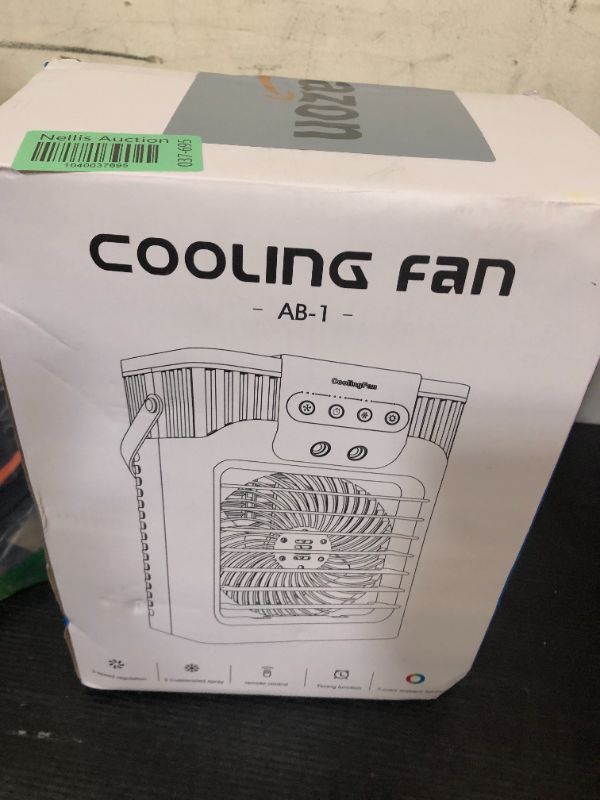 Photo 1 of Portable Air Conditioner, LEAEYFE 3 Higher Speeds With 1200ml Extra Large Water Tank, 7 Color Lights 2/8 Hour Timer, 120° OscillatingCooling Fan For Desk, Home, Bed and Living Room
