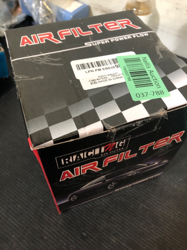 Photo 1 of Cold Air Intake Filter, High Performance, Washable Filter, Clamp-On Replacement Air Filter, Flange Diameter 3inch/76mm Black