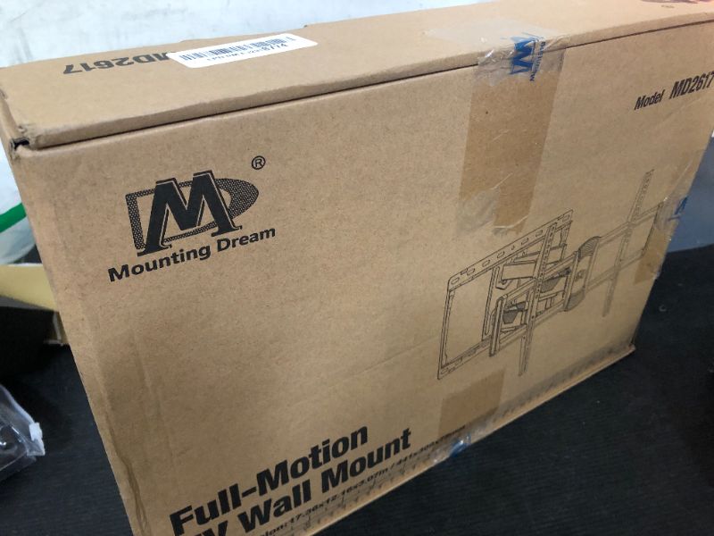 Photo 1 of Mounting Dream UL Listed TV Wall Mount for Most 42-84 Inch TV, Full Motion TV Mount with Swivel and Tilt, TV Bracket with Articulating Dual Arms, Fits 16inch Studs, Max VESA 600X400 mm, 100 lbs,MD2617