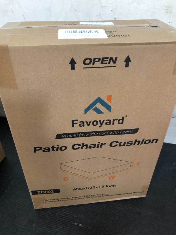 Photo 1 of Favoyard Patio Chair Cushions 22 x 22 x 3 Inch Waterproof Outdoor Seat Cushions for Patio Furniture 3-Year Color Fastness Garden Sofa Couch Chair Pads with Handle & Adjustable Straps Set of 2, Spice