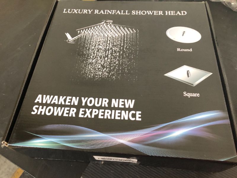 Photo 1 of 12'' Rain Shower Head Combo, High Pressure Rainfall Shower Head with 16'' Flexible Adjustment of Height/Angle Upgraded Extension Arm and 5 Setting Spray Handheld Shower Head, Anti-leak (Chrome)