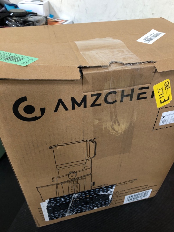 Photo 1 of AMZCHEF Juicer Machines, 5.3" Extra Self-Feeding Cold Press Juicer for Whole Vegetable & Fruit, Juice Extractor Machine with Large Auger & Triple Strainers, Easy to Clean, High Juice Yield, Black