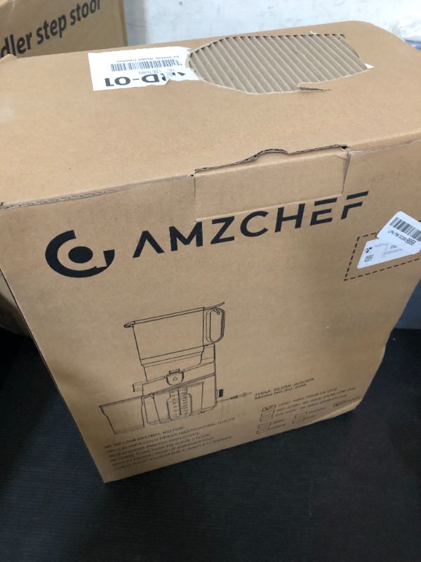 Photo 1 of AMZCHEF Juicer Machines, 5.3" Extra Self-Feeding Cold Press Juicer for Whole Vegetable & Fruit, Juice Extractor Machine with Large Auger & Triple Strainers, Easy to Clean, High Juice Yield, Black