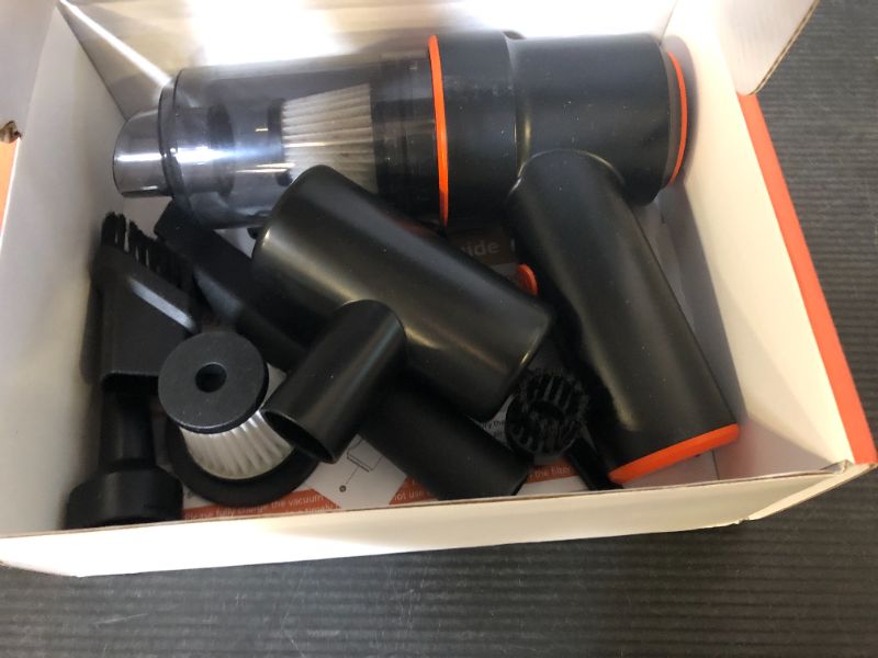 Photo 1 of KMM Handheld Car Vacuum Cleaner, 11000PA Vacuum Cleaner & Air Duster, 120W High Power Vacuum Portable Cordless, Hand Held Vacuum Rechargeable with Multi-Nozzles & LED Light for Home, Car, Office
