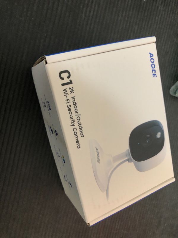 Photo 1 of AOQEE 2K Security Camera Outdoor-2.4Ghz WiFi Indoor Camera with Phone App for Baby/Pet/Dog Monitoring, Color Night Vision with Motion Alert, 24/7 SD Recordings, Works with Alexa/Google Home, C1-White