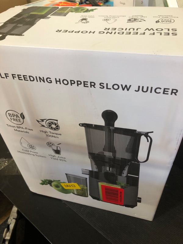 Photo 1 of Cold Press Juicer, 5.8" Extra Large Feed Chute Fit Whole Fruits & Vegetables, 350W Slow Masticating Juicer Machines, Easy to Clean,High Juice Yield?Grey?