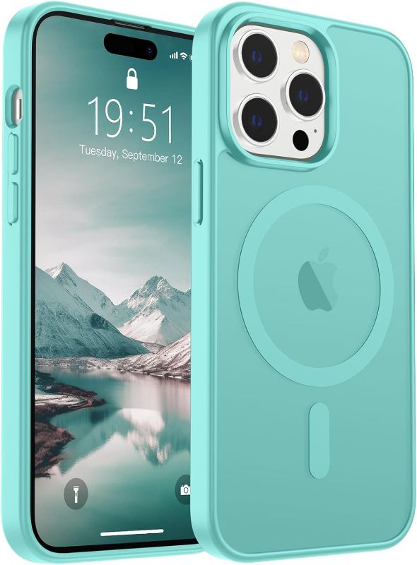 Photo 1 of SUPFINE Magnetic for iPhone 14 Pro Max Case (Compatible with MagSafe) (Military Grade Drop Protection) Slim Translucent Matte Shockproof with Anti-Fingerprint Phone Case 