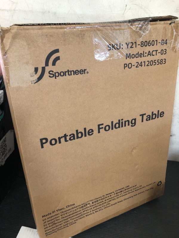 Photo 1 of Sportneer Camping Table: Adjustable Height Small Folding Table 23.6" L x 15.7" W 3 Height with Mesh Layer - Compact & Portable Camping Essentials for Outdoor Camp Garden Picnic BBQ Dining Cooking