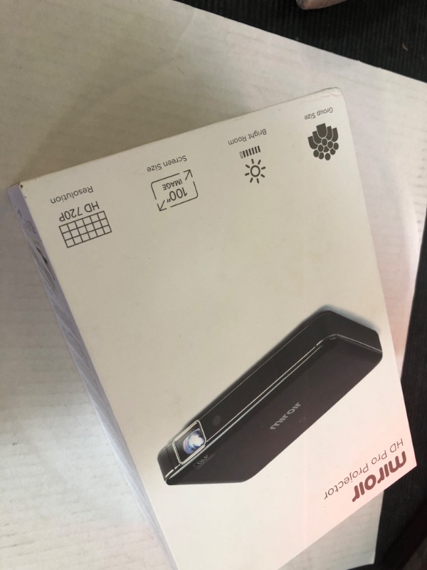 Photo 1 of Miroir M220 HD Pro Portable 720p Projector; Auto Focus and Keystone ;HDMI; USB – C Charge & Video; Rechargeable Battery; 1080p Supported