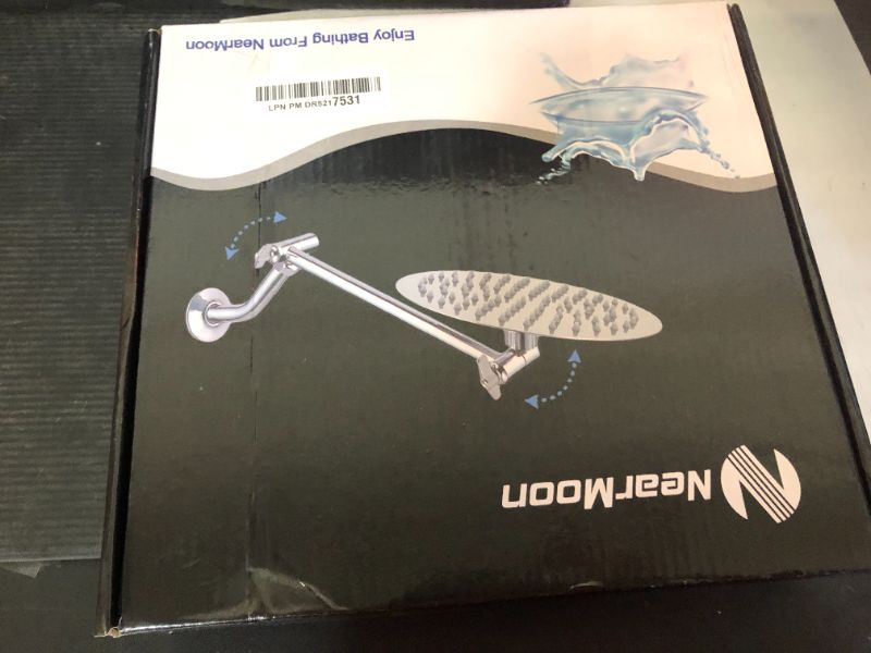 Photo 1 of NearMoon Rain Shower Head, Ultra-Thin Design-Pressure Boosting, Awesome Some Experience, High Flow Stainless Steel Rainfall Head (10 Inch, Matte Black)