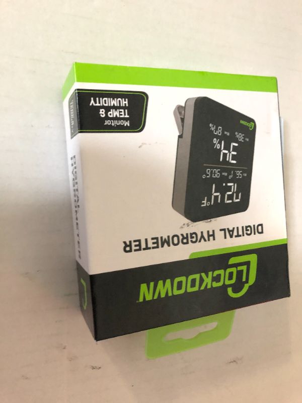 Photo 1 of Lockdown Digital Hygrometer with Convenient Design, Backlit Screen and Min/Max Reading for Temp and Humidity Monitoring in Safes, Rooms, Cases and Cabinets