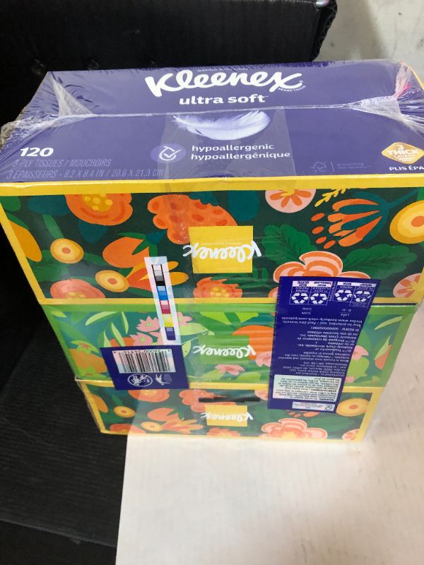 Photo 1 of Kleenex Ultra Soft Facial, 3 Flat Boxes, 120 per Box, 3-Ply (360 Total),  