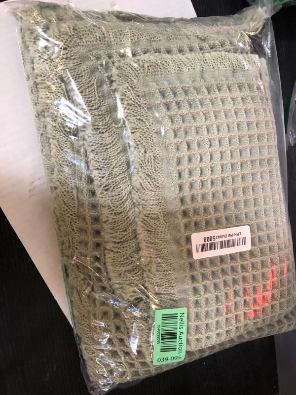 Photo 1 of MIULEE Set of 2 Waffle Bathroom Rugs, Boho Bath Rugs Non Slip Washable, Super Absorbent Bath Mats, Ultra Soft Rubber Backed Shower Mats for Bathroom Floor, Tub, Sage Green, 17"x24"+18"x30"