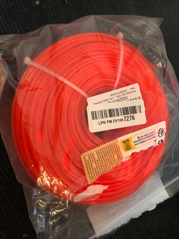 Photo 1 of String Trimmer line 328ft Round 0.095'' Weed Eater String Nylon Grass Trimmer Replacement Spool for Trimming Weedeating, Orange 2.4mm 100m