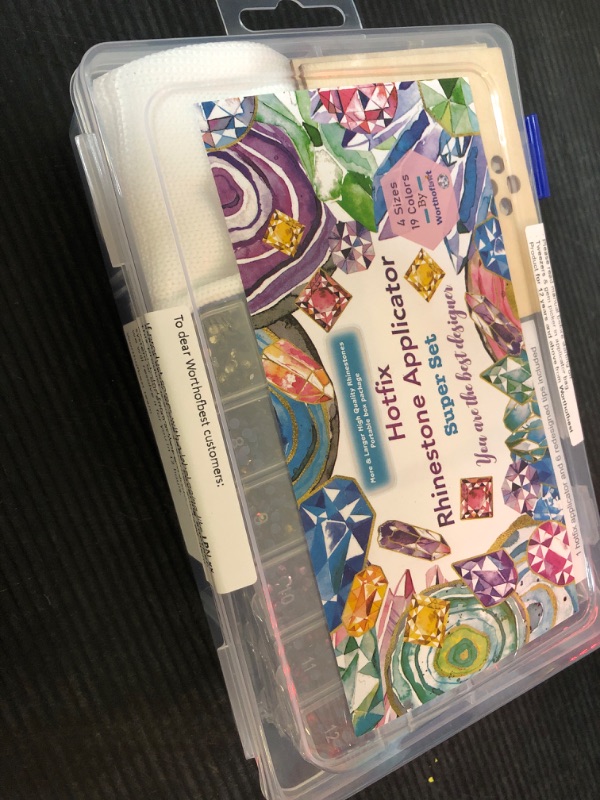 Photo 1 of Hotfix Applicator Tool with 8600 Pcs Rhinestones for Blinging Clothes, Fabric, Clothing, Leather, Hot Fix Bedazzler Kit with 6 Tips, Stand, Manual, Case, Glove, Stencils, Tray, Tweezers, Gem Picker