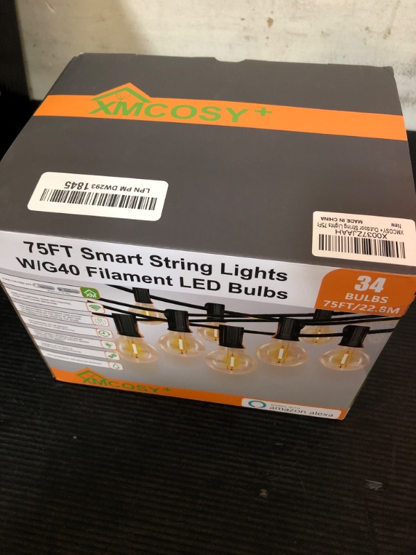 Photo 1 of XMCOSY+ Smart Outdoor String Lights, 75Ft G40 Globe Patio Lights with 34 Dimmable LED Bulbs, WiFi & APP Control, Work with Alexa, Extendable Waterproof LED String Lights for Outside, Porch, Backyard
