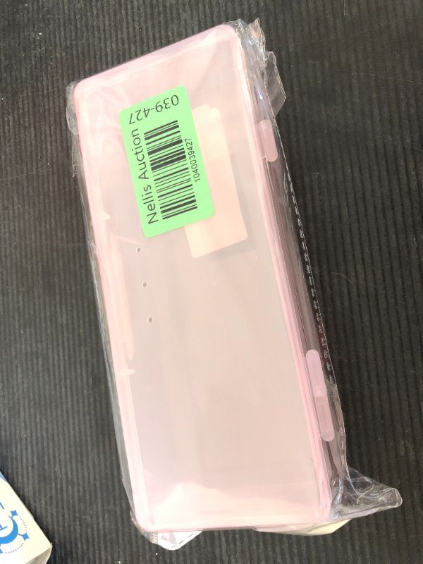 Photo 1 of Rolabling Transparent Box Storage Case for Nail Art Equipment Manicure Tool Organzing Pedicure Tool Empty Plastic Box (Pink)