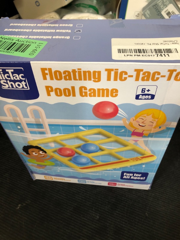 Photo 1 of TicTac Shot Pool Toys Games Set- Tic-Tac-Toe Inflatable Pool Toy with 10 Balls - for Adults Teens Kids 2-10 Players