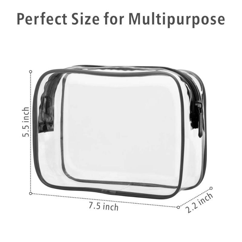 Photo 1 of PACKISM Clear Makeup Bag - 2Pack TSA Approved Toiletry Bag, Travel Clear Toiletry Bag, White Grey