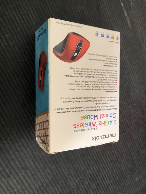 Photo 1 of memzuoix 2.4G Wireless Mouse, 1200 DPI Mobile Optical Cordless Mouse with USB Receiver, Portable Computer Mice for Laptop, PC, Desktop, MacBook, 5 Buttons, Red