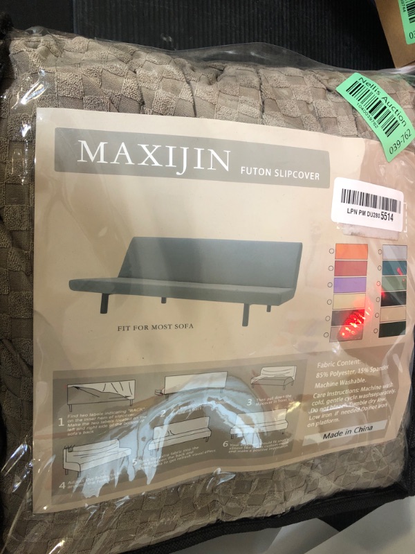 Photo 1 of MAXIJIN Jacquard Futon Cover Stretch Armless Futon Sofa Cover Soft Futon Slipcover with Elastic Bottom Thick Sofa Bed Furniture Protector Covers, Machine Washable (Khaki)
