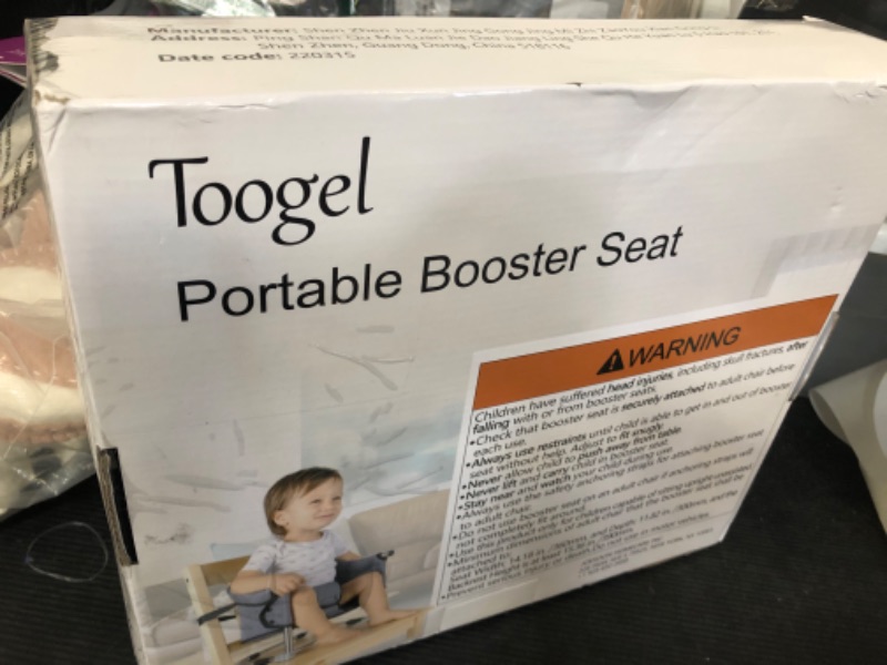 Photo 1 of Booster Seat for Dining Table: Portable Toddler Booster Chair with Safety Buckle and Height Adjustable, Foldable Baby Feeding Chair, Kids High Chair Booster Seat for Kitchen Home Travel - Bright Blue
