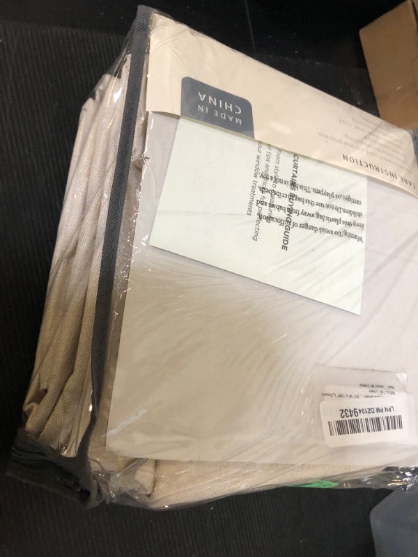 Photo 1 of 100% Blackout Shield Linen Blackout Curtains for Bedroom 108 Inches Long, Back Tab/Rod Pocket Living Room Drapes, Thermal Insulated Blackout Curtains 2 Panels Set, 50" W x 108" L,Cream