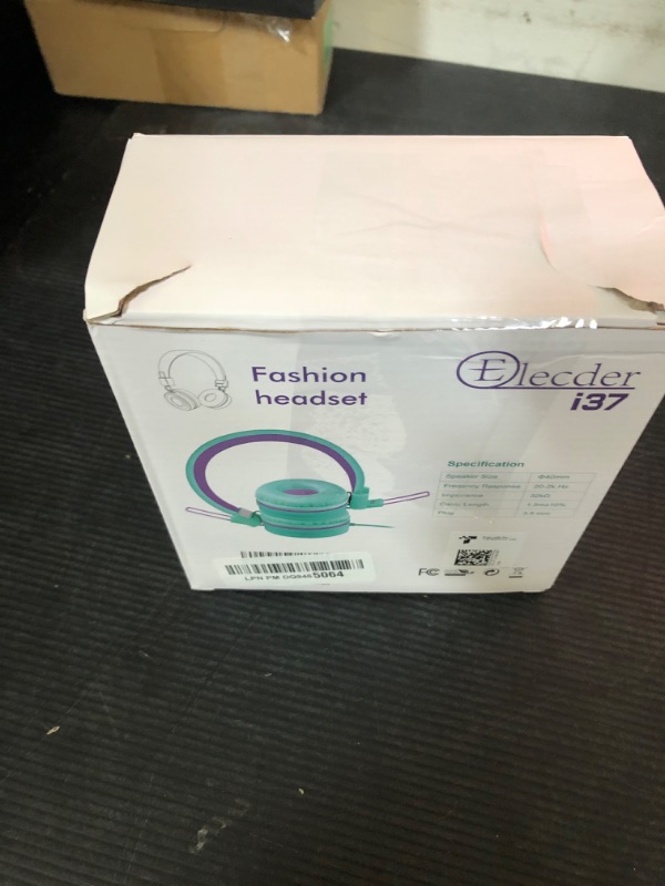 Photo 1 of ELECDER i37 Kids Headphones Children Girls Boys Teens Foldable Adjustable On Ear Headphones 3.5mm Jack Compatible Cellphones Computer MP3/4 Kindle School Tablet Green/Purple