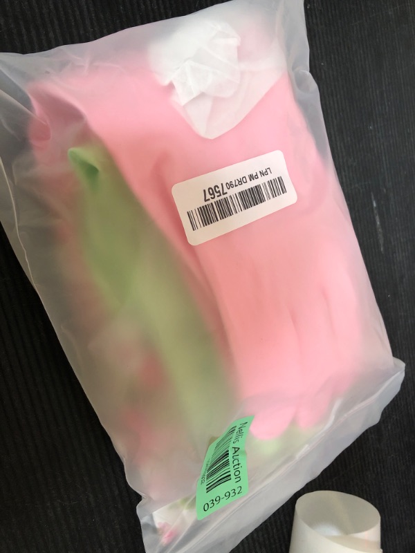 Photo 1 of KINGFINGER Rubber Latex Cleaning Gloves, 2 Pairs Dishwashing Gloves, Long Guff and Flock Lining HouseholdGloves, Medium