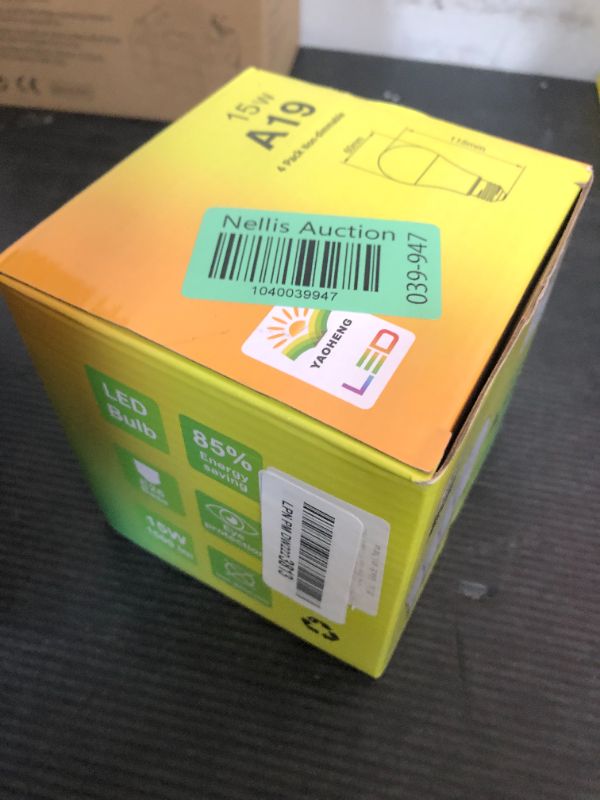 Photo 1 of YAOHENG A19 LED Light Bulb, 100 Watt Equivalent LED Bulbs, 3000K Warm White, 1500 Lumens, Standard E26 Base, Non-Dimmable, 15W Super Bright Light Bulbs for Home, Office Lamp, ETL Listed(4-Pack)