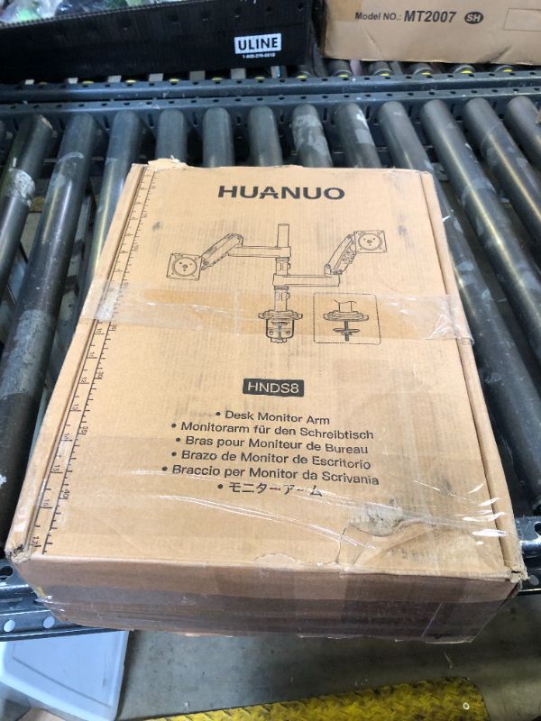 Photo 1 of HUANUO 17-32 Inch Dual Monitor Stand, Gas Spring Dual Monitor Mount, Monitor Stand 2 Monitors, Ergonomic Adjustable Tilt/Swivel/Rotate, Weight Max 19.8 lbs, VESA 75/100mmx00420ypix