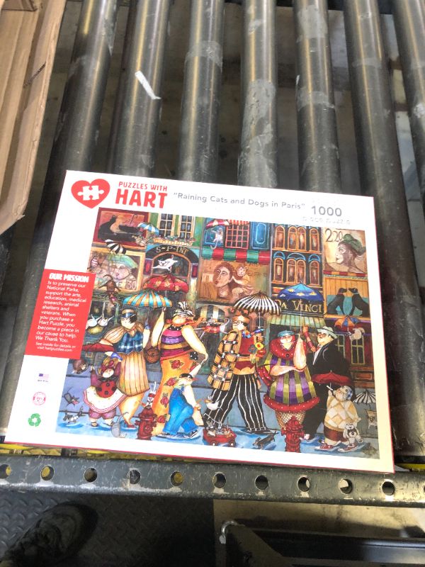 Photo 1 of Hart Puzzles Raining Cats and Dogs in Paris by Jennifer Garant, 24 x 30 1000 Piece Puzzle