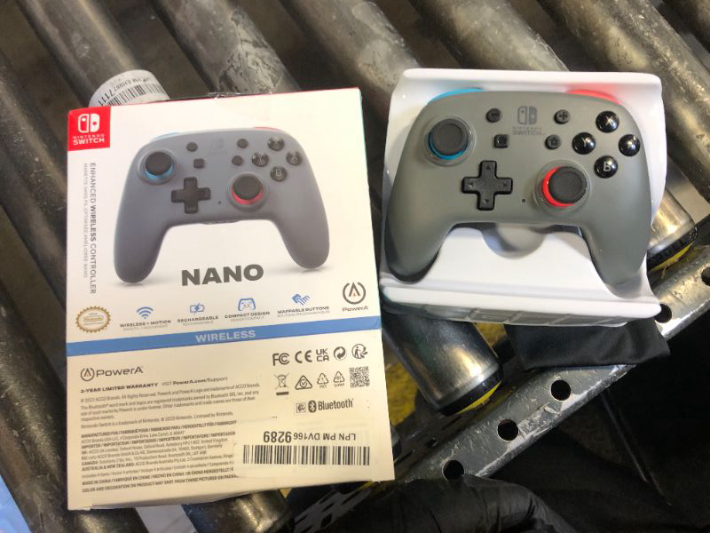 Photo 1 of PowerA Nano Enhanced Wireless Controller for Nintendo Switch - Grey-Neon