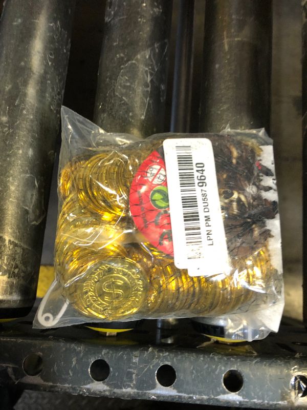 Photo 1 of TCOTBE Pirate Gold Coins Plastic Set of 100,Play Gold Treasure Coins for Play Favor Party Supplies, Pirate Party, Treasure Hunt Game and Party Favors