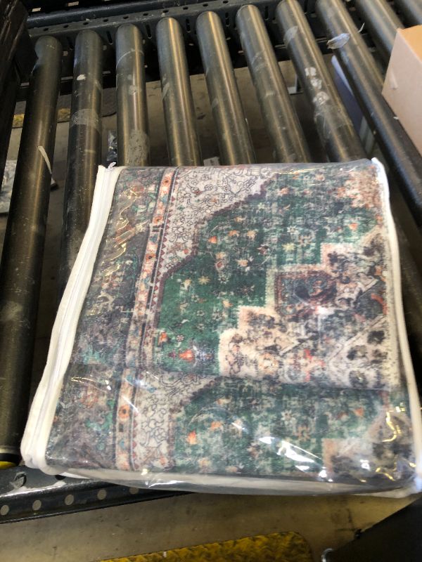 Photo 1 of YesRug Washable Runner Rug 2x6 Green Boho Area Rug for Entryway Hallway Kitchen Laundry Room Bathroom Non Slip Washable Vintage Runner Carpet