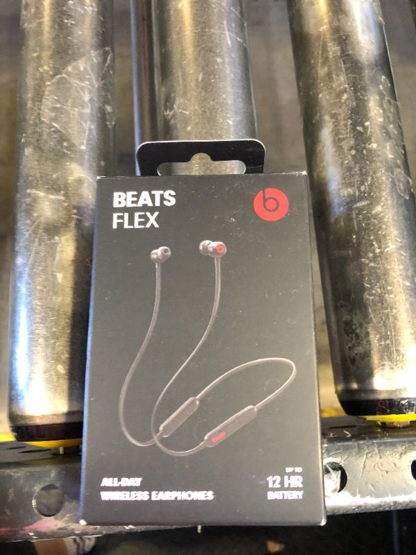 Photo 1 of Beats Flex Wireless Earbuds - Apple W1 Headphone Chip, Magnetic Earphones, Class 1 Bluetooth, 12 Hours of Listening Time, Built-in Microphone - Black