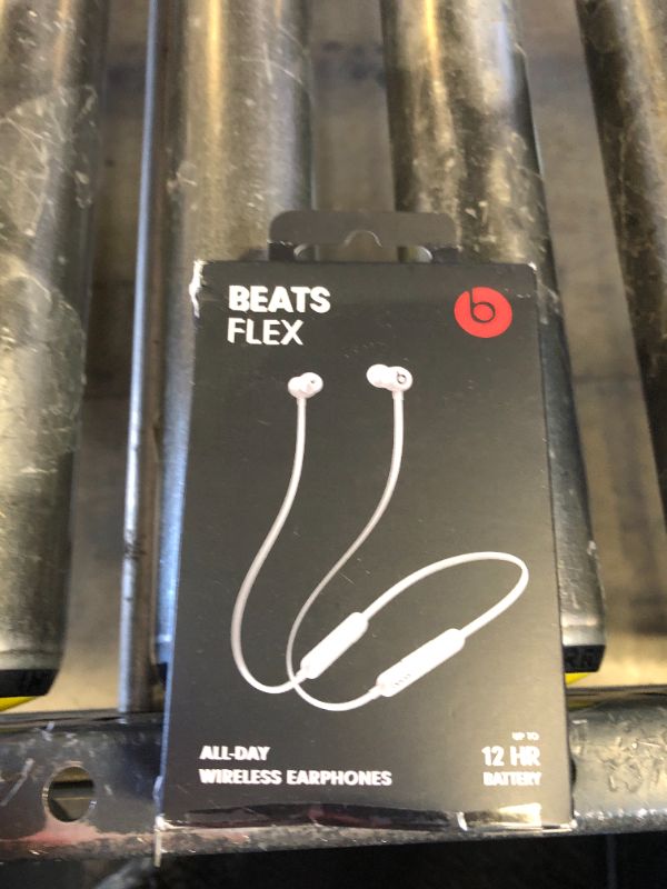 Photo 1 of Beats Flex Wireless Earbuds - Apple W1 Headphone Chip, Magnetic Earphones, Class 1 Bluetooth, 12 Hours of Listening Time, Built-in Microphone - Smoke Gray