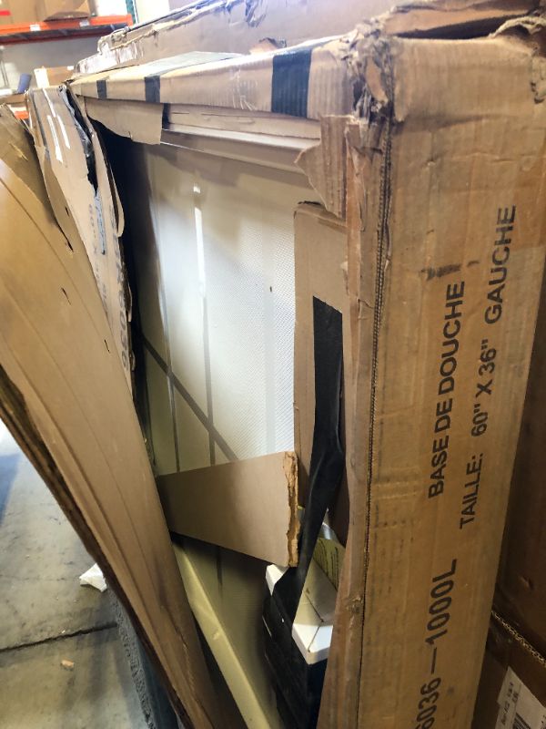 Photo 1 of WOODBRIDGE 60"L x 36"W x 4"H Shower Base,Left Drain,Non-Slip Single Threshold Shower Pan, Solid Surface with Brushed Nickel Linear Drain Cover