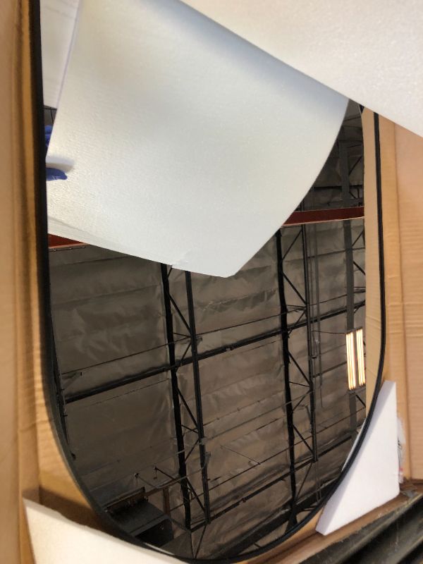 Photo 1 of DUMOS Arched Full Length Mirror with Stand 64"x21" Floor Standing Aluminum Frame for Bedroom Body Hanging Leaning Modern Simple Home Decor Shatter-proorf Nano Glass Wall Living Room Cloakroom