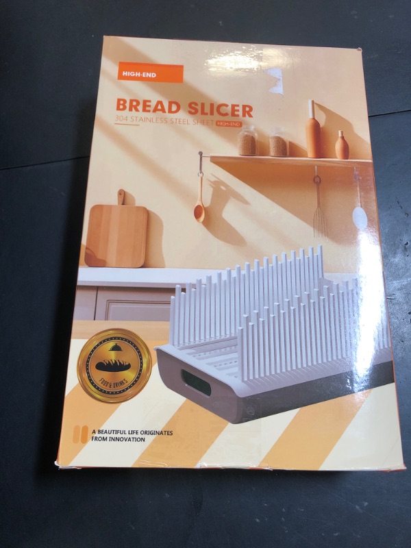 Photo 1 of Jumeihui Bread Slicer For Homemade Bread,Bread Slicer Guide For Width Is Adjustable And Replaced,Bread Loaf Slicer With Crumb Tray,Suitability For Homemade Bread, Bagels, Cakes
