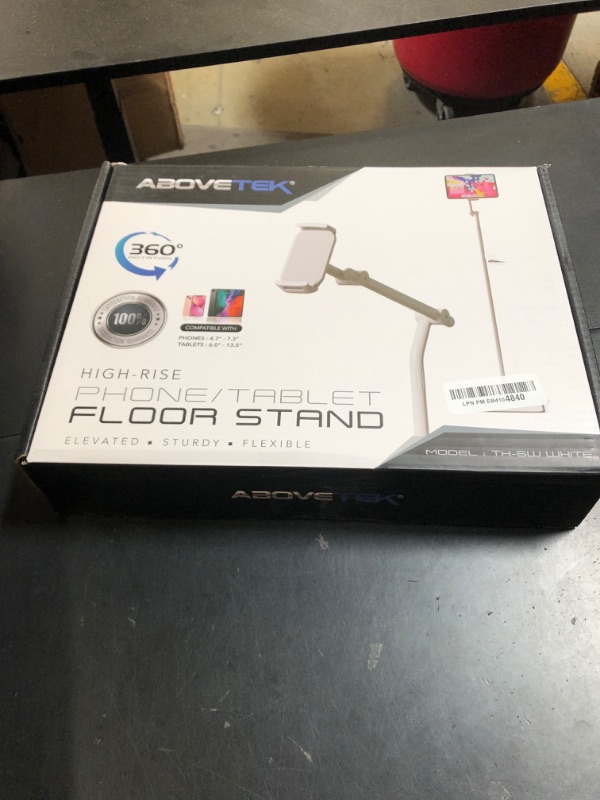 Photo 1 of AboveTEK Tablet Floor Stand,Stylish Adjustable Height iPad Floor Stand with Stable Base,Aluminum 360° Rotation Holder for Sofa Bed,Fits 4.7-13.5"iPad Pro 12.9/Air/Mini,Galaxy Tab,iPhone, Kindle(White)