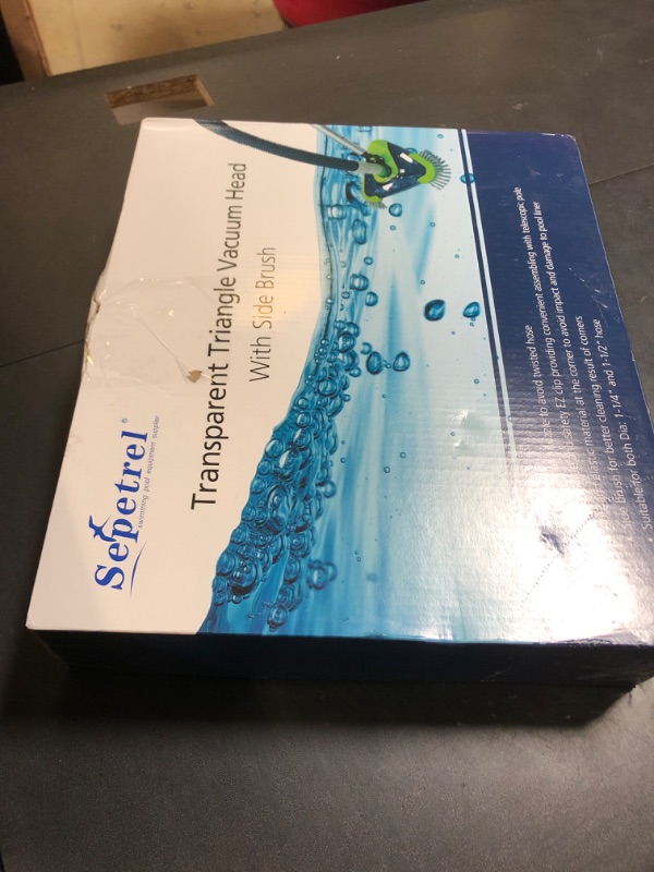 Photo 1 of Sepetrel Upgrade Pool Vacuum Head with Side Brush & Universal Rotatable Hose Adapter,Weighted Triangular Shape(Safe for Vinyl Liner Pool)