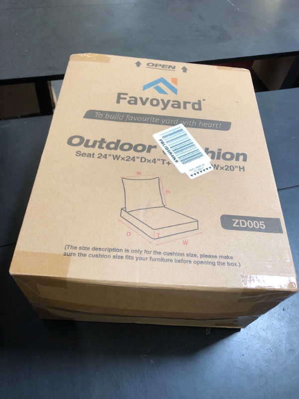 Photo 1 of Favoyard Outdoor Seat Cushion Set 22 x 24 Inch Waterproof & Fade Resistant Patio Furniture Cushions with Removable Cover Deep Seat & Back Cushion with Handle and Adjustable Straps for Chair Sofa Couch